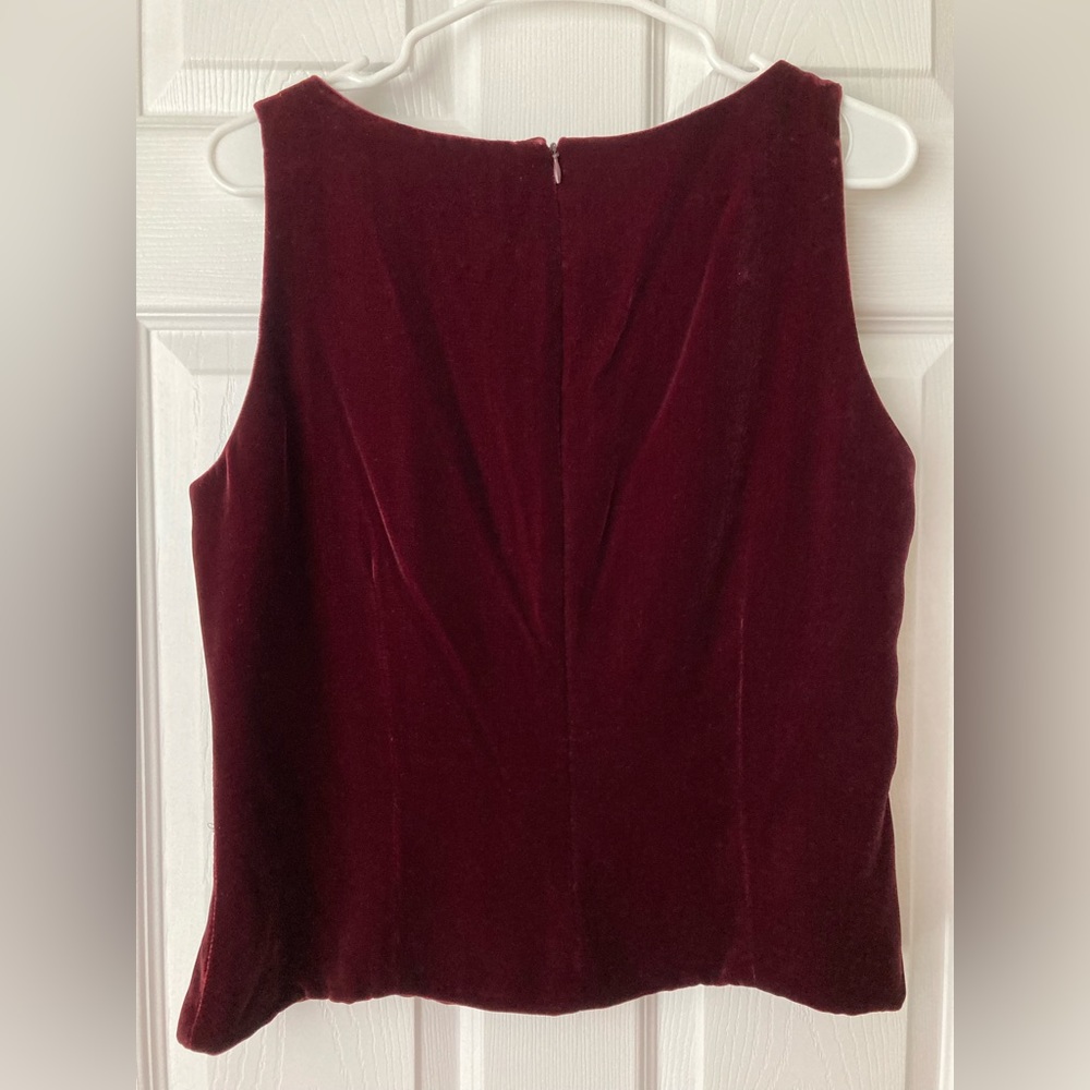 Oscar by Oscar de la Renta wine velvet tank top, sz 14.  Never worn but no tags. - Picture 2 of 5